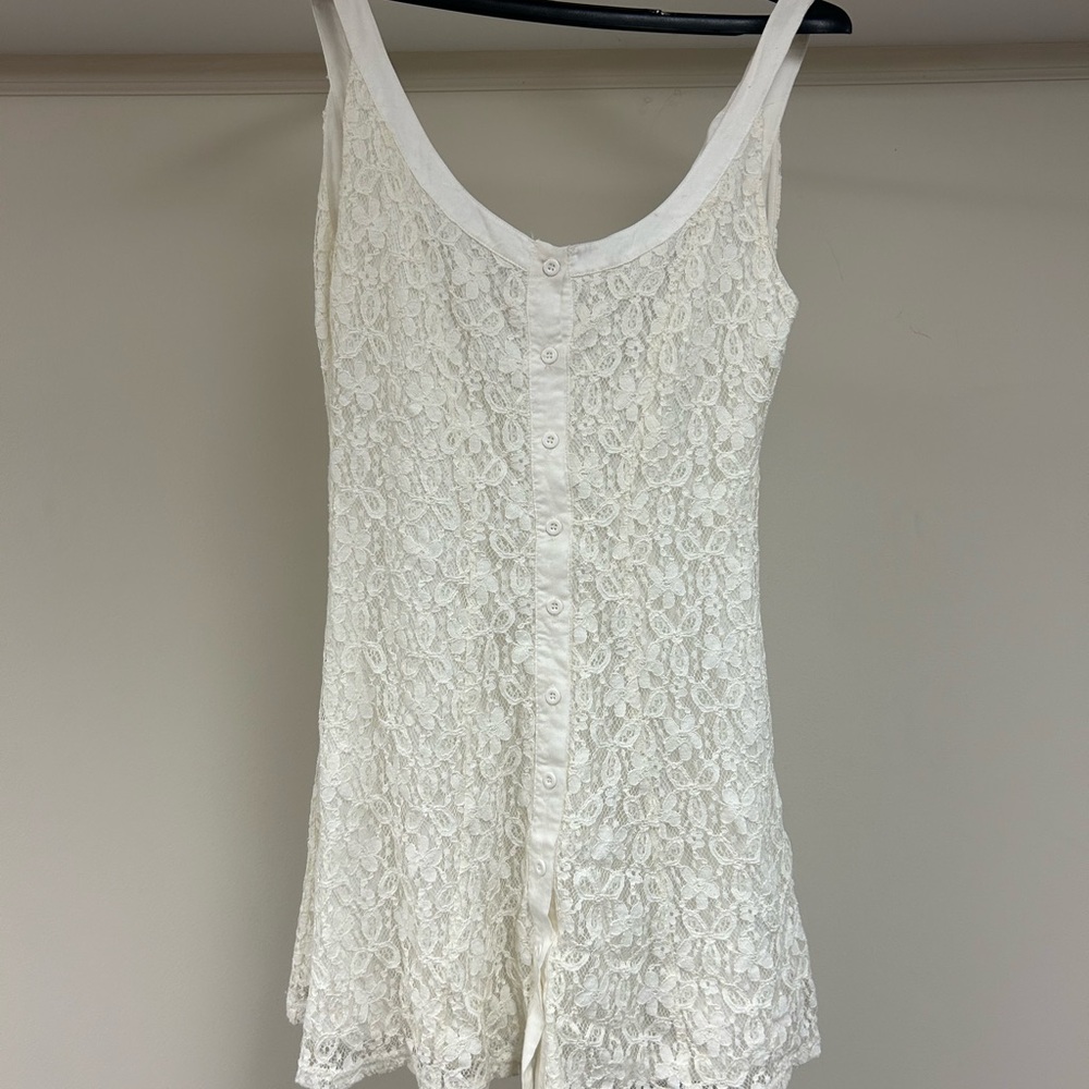 LF Cream Lace Romper